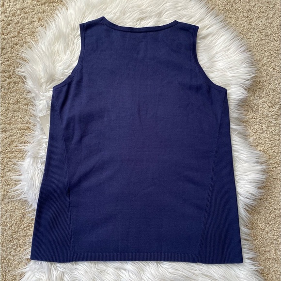 {Chico's} Sleeveless Knit Sweater Tank in Navy - Women's Medium (1) - Picture 5 of 7